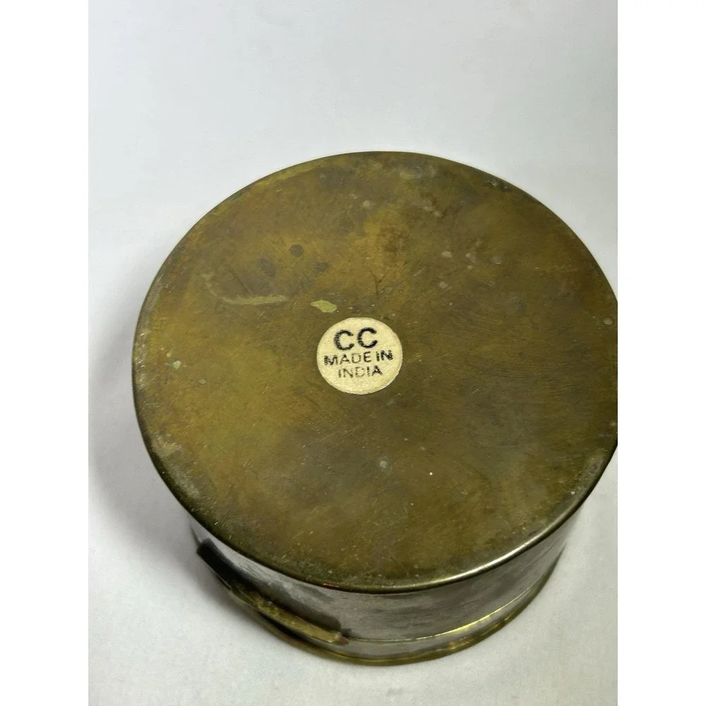 Vintage Brass Trinket Decorative Lidded Pot Incense Storage Box 2